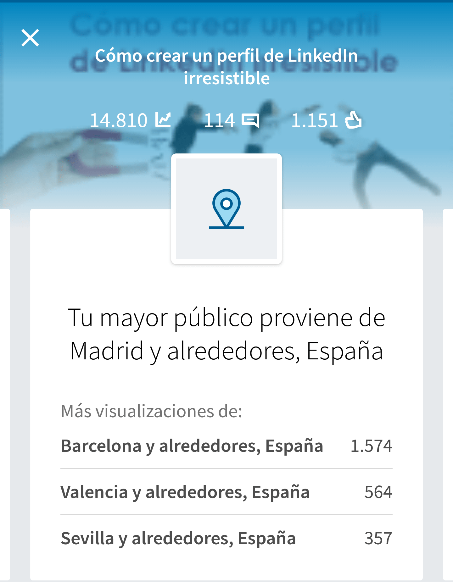 estadisticas de tus publicaciones en LinkedIn